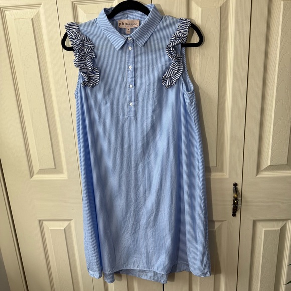 Philosophy Dresses & Skirts - Philosophy Striped Ruffled Sleeveless Dress Women’s Size Medium